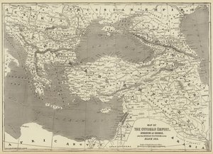 Karte des Osmanischen Reiches, Königreich Griechenland und der russischen Provinzen am Schwarzen Meer